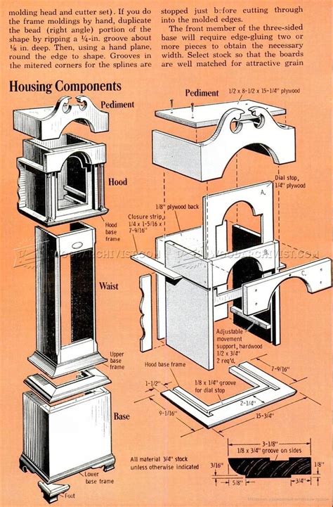 Clock parts for woodworking projects. #793 Handsome Hall Clock Plan - Other Woodworking Plans ...