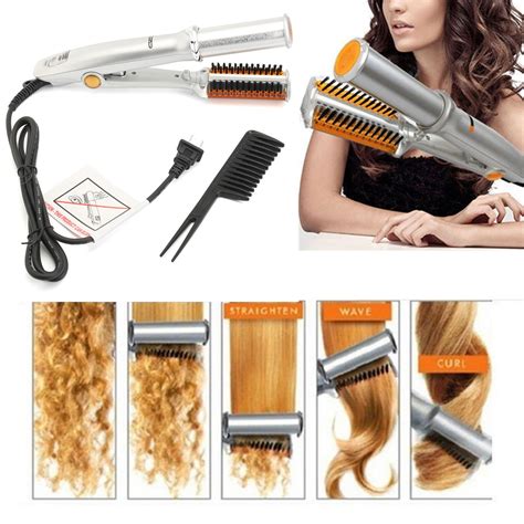 Worried that even the best steam hair straightener can damage your hair? 2 IN 1 Pro Hair Straightener Curling Curler Ionic Styler ...