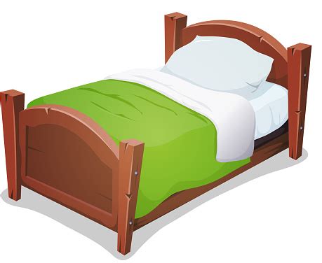 Amazing imagery for all your creative projects! Wood Bed With Green Blanket Stock Illustration - Download ...