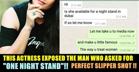 One night stand explores the hypocritical world we live in. Man Asked This Actress For "One Night Stand" !! Check How ...