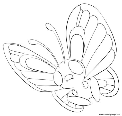 It is a very clean transparent background image and its resolution is 600x772 , please mark the image source when quoting it. 012 Butterfree Pokemon Coloring Pages Printable