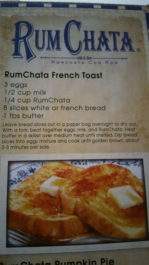 Rumchata is a cream liqueur manufactured in wisconsin. Rum Chata French Toast | Rumchata recipes, Breakfast ...