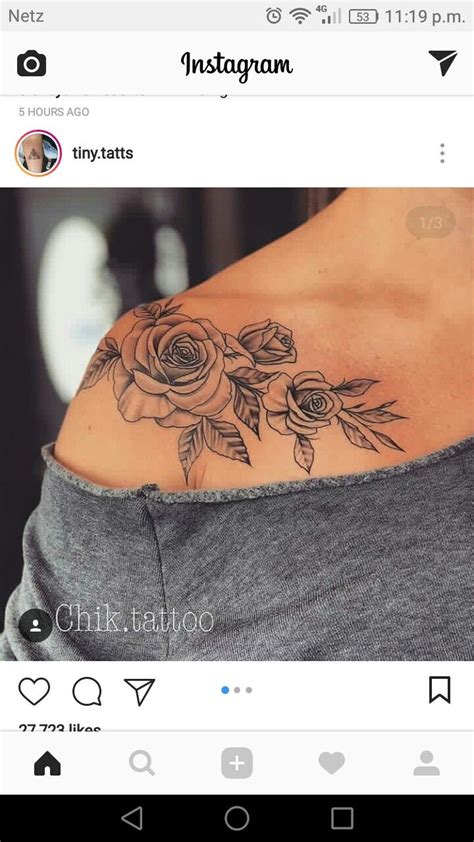 Balení obsahuje 2 archy o rozměru. #Tattoos | Tetování růže, Květinové tetování