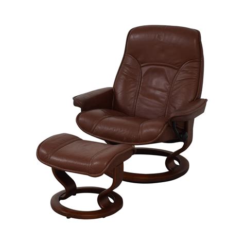 Explore solid wood chairs with fabric or leather. 78% OFF - Brown Swivel Chair with Ottoman / Chairs
