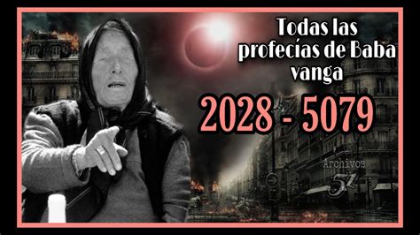 Baba vanga, by her real name vangelia gushterova, was a famous clairvoyant from bulgaria. TODAS LAS PROFECIAS DE BABA VANGA-2028-5079 - YouTube