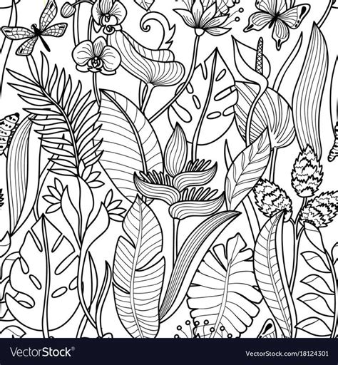 See more ideas about print patterns, prints, printing on fabric. Tropical flowers and plants seamless pattern. Floral ...