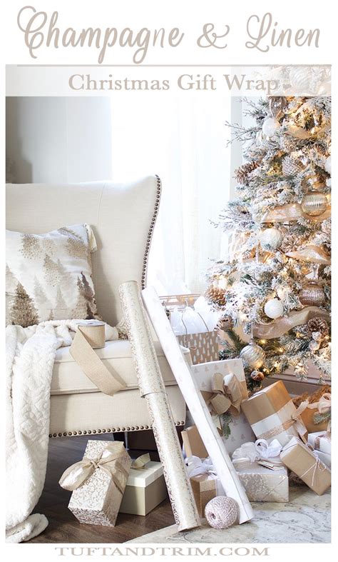 Collection by barbara kelly • last updated 2 weeks ago. Champagne and Linen Christmas Gift Wrap. Get wrapping ...