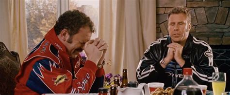 In his movie talladega nights he jests about praying to baby jesus: Talladega Nights Quotes: The Most Complete Collection