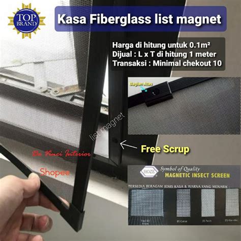 Yuk, ketahui lebih jauh tentang seluruh produk tersebut di sini! Kasa Nyamuk Fiberglass list magnet / kasa untuk jendela ...