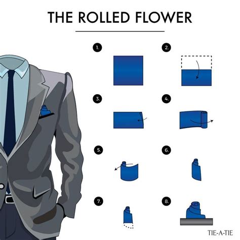 Rolled rose pocket square fold pocket squares pocket square. Another fun way to style your pocket square: The Rolled ...