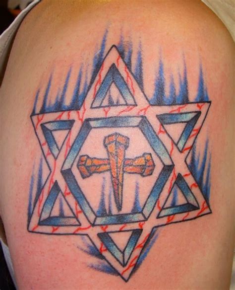 Cross star of david tattoo. Pin on Love
