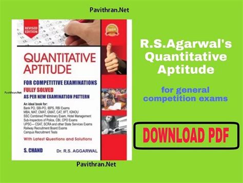 Quantitative aptitude pdf free download: R S Agarwal Latest Quantitative Aptitude Book PDF Download ...