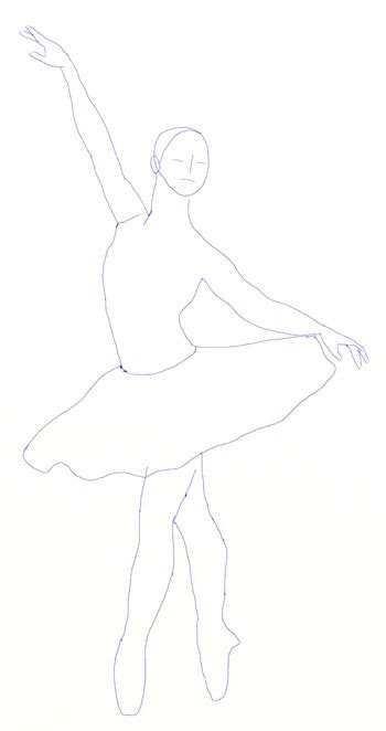 Uart tip drawing fur with colored pencils step by step. How to Draw a Ballerina - Draw Step by Step