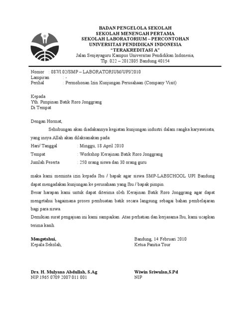 Surat ini ditulis oleh perseorangan tapi digunakan untuk mewakili suatu. Contoh Surat Permohonan Ijin Survey Lokasi - Kumpulan ...