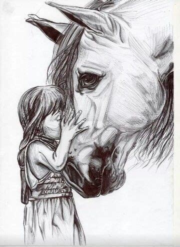 146363446 su foto stock online. Bambina con cavallo | Horse art drawing, Horse drawings ...