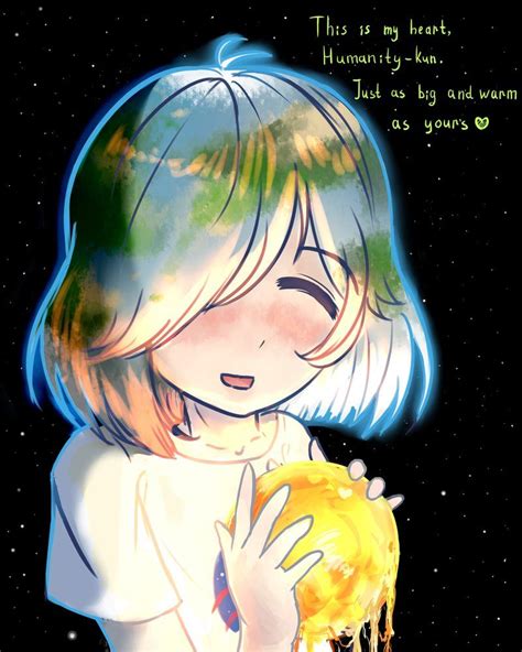Earth chan`s heart by DafnaFire | Earth-chan, Space anime, Anime