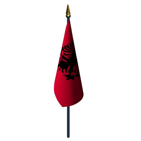 La actual bandera de alemania es uno de los símbolos más importantes de este país. 4in x 6in Albania Flag with Staff and Spear - Flags International