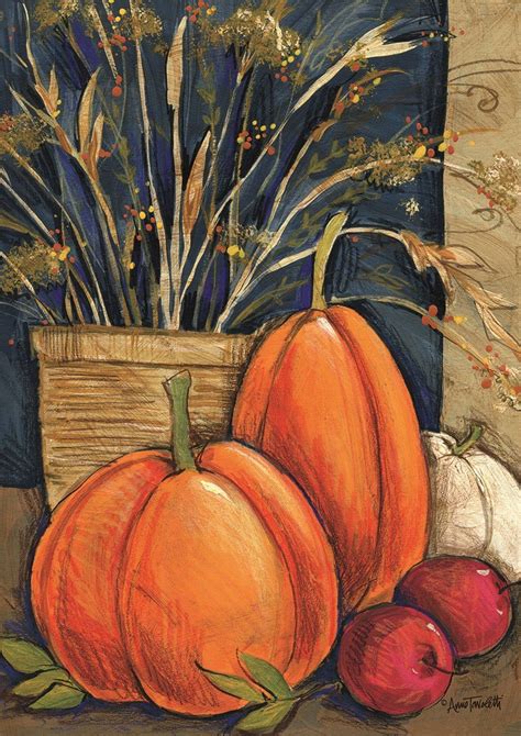 Check spelling or type a new query. Thanksgiving Pumpkins Garden Flags | Pinturas, Artistas ...