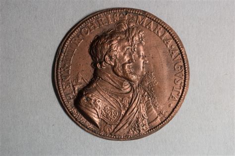 Estampage de l’avers de la médaille de Henri IV, Marie de Médicis et le ...