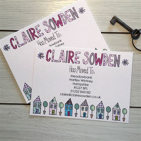 Use the new home announcement maker to fill them in on all the essential details. New Home Announcement Cards By Claire Sowden Design ...