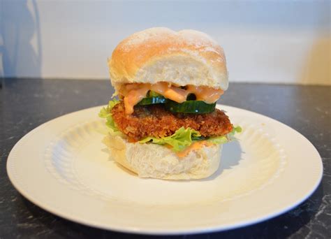 Make schnitzel with pork, chicken, veal. Chicken Schnitzel Burger with Baconnaise - What's Cooking Ella