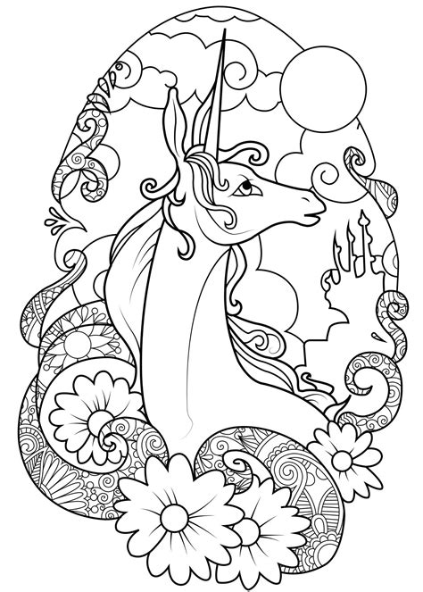 printable unicorn color pages for kids and adults 101