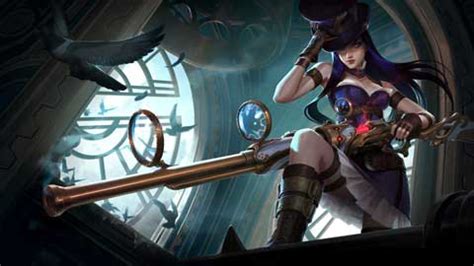 Switching on the pleasure spots. Caitlyn the Sheriff of Piltover from League of Legends