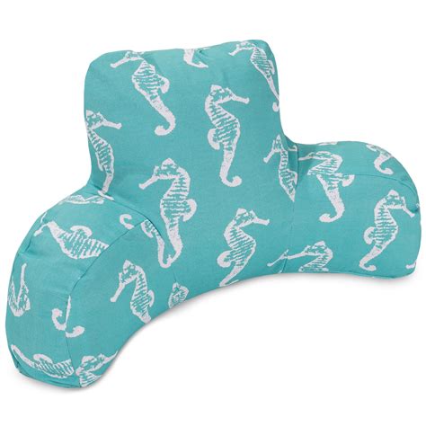 #originalpillowpets it's a pillow, it's a pet, it's a pillow pet customer service: Majestic Home Goods Indoor Outdoor Teal Sea Horse Reading Pillow with Arms Backrest Back Support ...