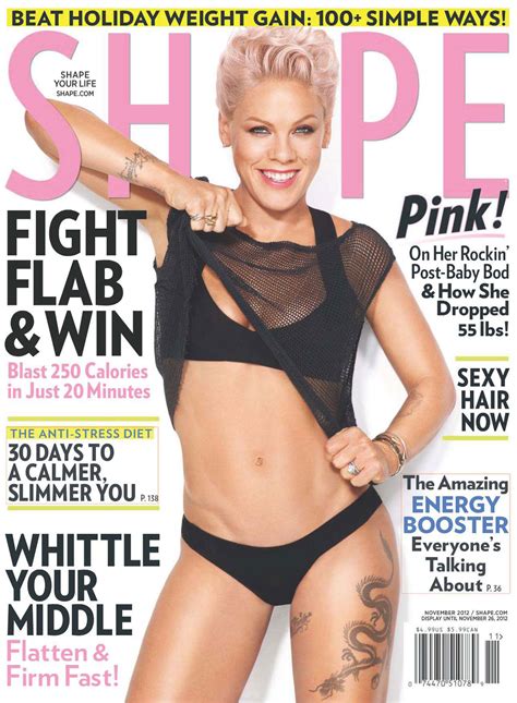 They sing each week, trying to make it to the finale in which they win the masked singer trophy. PINK in Shape Magazine, November 2012 Issue - HawtCelebs