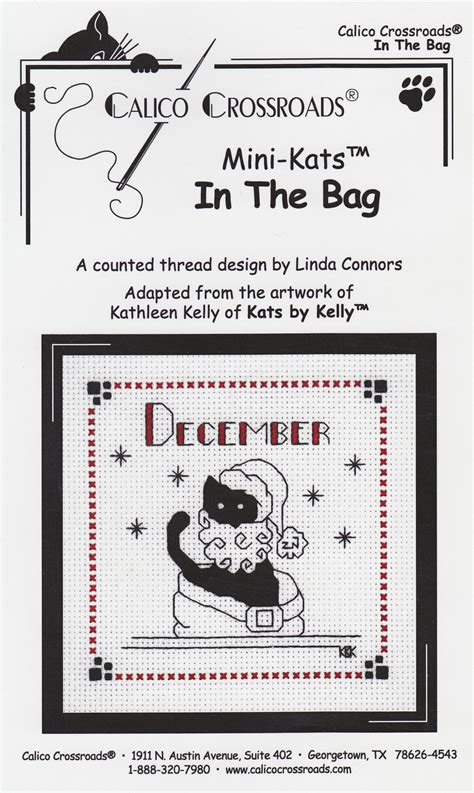 Stitch count is 66h x 76w. Calico Crossroads Kats By Kelly - Mini Kats "In The Bag ...