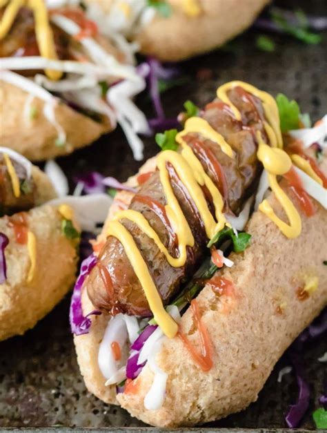 So i present raw homemade dog food recipes throughout this website as the. a keto hot dog in a homemade low carb bun topped with ...