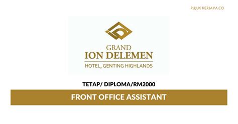 Ensure kitchen and storage remains clean. Jawatan Kosong Terkini Ion Delemen Hospitality ~ Front ...