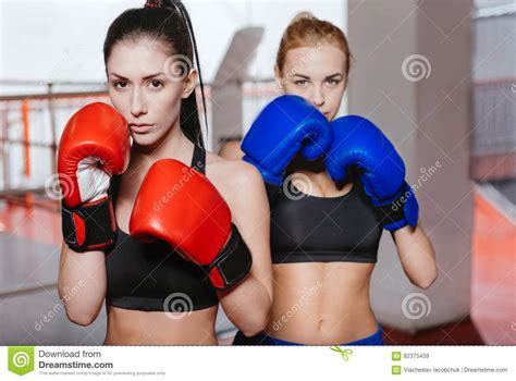 Top 10 attractive female stars. Two Attractive Female Models Posing With Boxing Gloves ...