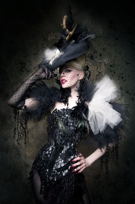 She is outwardly a flamboyant, perpetually happy person who works as a singer at the decadent kit kat klub, a cabaret styled venue. beautiful cabaret goth | Extreme fashion, Fashion, Glamour ...