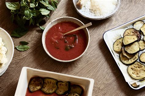 You can prep eggplant parmesan 24 hours in advance before baking. Julia Busuttil Nishimura's Silky Eggplant Parmigiana