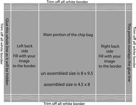 You can print the outline on a sheet of 8.5 x 11 inch. Potato Chip Bag Template - swimsuits