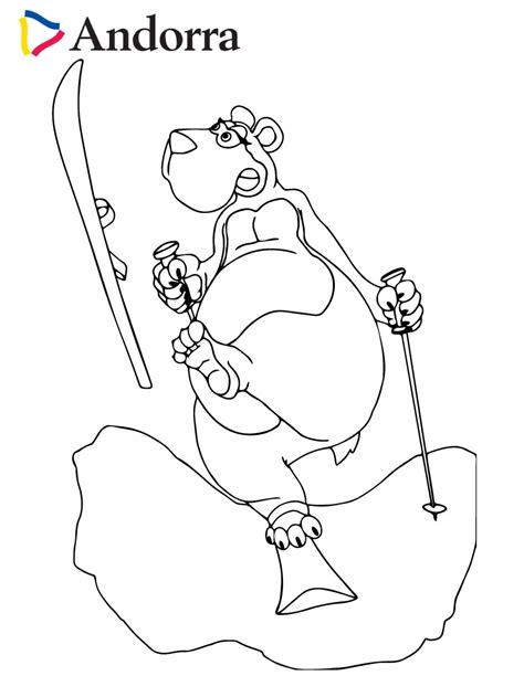 Our website is a collection of free, printable coloring books for children. Brown bear skiing coloring pages - Hellokids.com