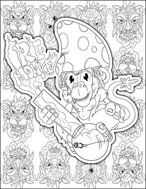 Stoner coloring pages for adults flowers trippy mushroom printable. Pin on Handmade By HOTF