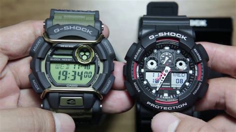 Classic designs are freshened up with a protector for the areas where the band joins the watch. Casio g-shock GD-400-9 vs Casio G-shock GA-100-1A4 - YouTube