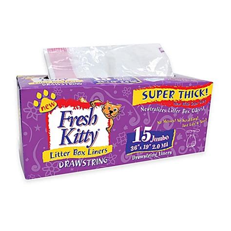 Booda cat drawstring jumbo sized litter box liners 17 pack. Fresh Kitty™ 15-Count Jumbo Super Thick Cat Litter Box ...