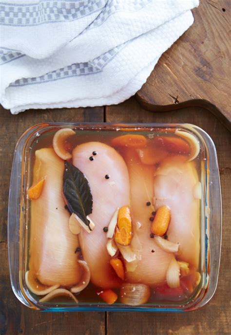 To make chicken brine, all you need is water and salt. Brining - Turning Disappointingly Dry Roasts Into ...