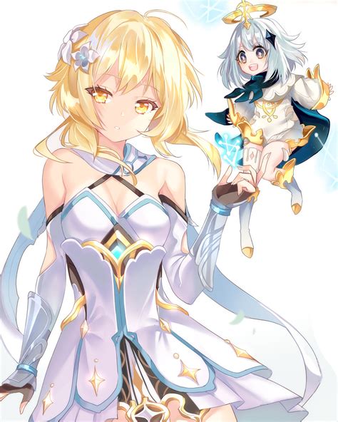 The female version of the player character in genshin impact, and the sister of aether if he is chosen as the player character. paimon and lumine (genshin impact) drawn by yaya_chan ...