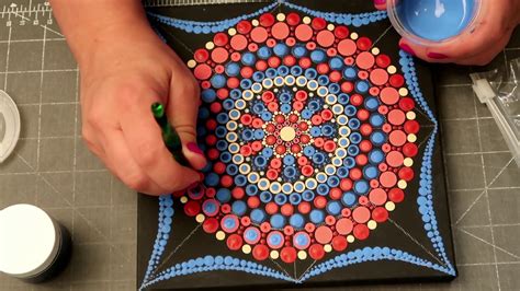 Mandala dot art stencil, 10x10 reusable, flexible 3d cone flower mandala dot design stencil #1, optical illusion stencil creativedotart 5 out of 5 stars (230) Dot Mandala Painting on canvas - YouTube