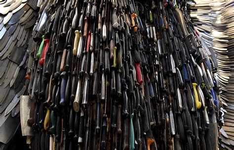 The knife angel project was launched in a bid to try reducing the knife crime in the uk, but the people responsible for the project say they won't release the monument unless all 43 police forces in uk. This Giant Knife Angel Made Of 100,000 Weapons Is Actually ...