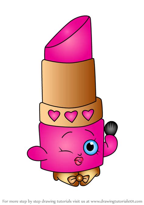 Glitters lips coloring page for kids accessory for girls. Learn How to Draw Lippy Lips from Shopkins (Shopkins) Step ...