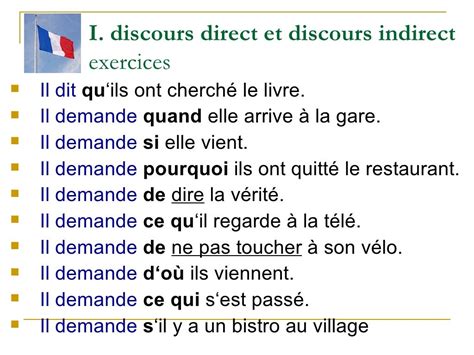 Discours Direct Et Indirect