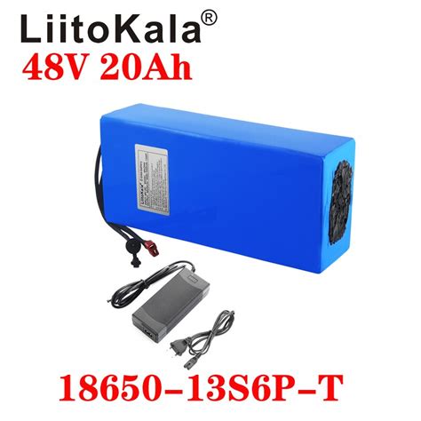 LiitoKala 48V 20ah 18650 13S6P ebike battery 20A BMS 48v battery Lithium Battery Pack For ...