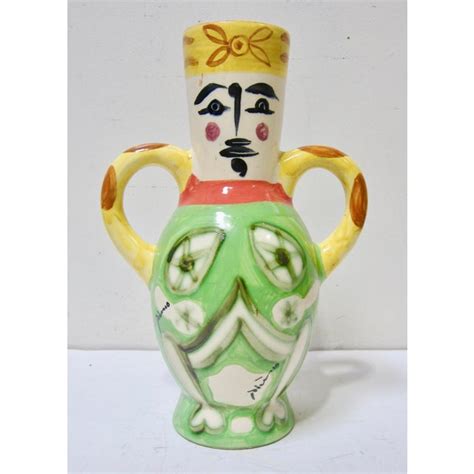 Rare pablo picasso style italian 1970s ceramic face vase by elina missioni. 1960s Vintage Pablo Picasso by Padilla Cubist Ceramic Face ...