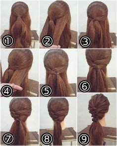 Here is the helpful visual step by step process that i used. easy work updos