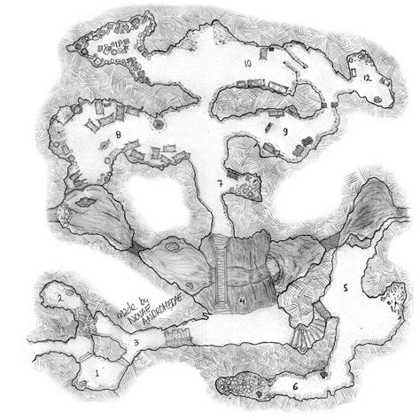 40x50 roll20 goblin and spider caves : Goblin cave: Subterranean River, a low level adventure! : dndmaps